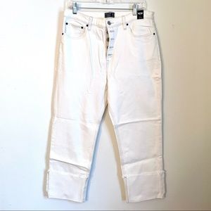 NWT Abercrombie & Fitch Ultra High Rise Straight White Jeans Size 14